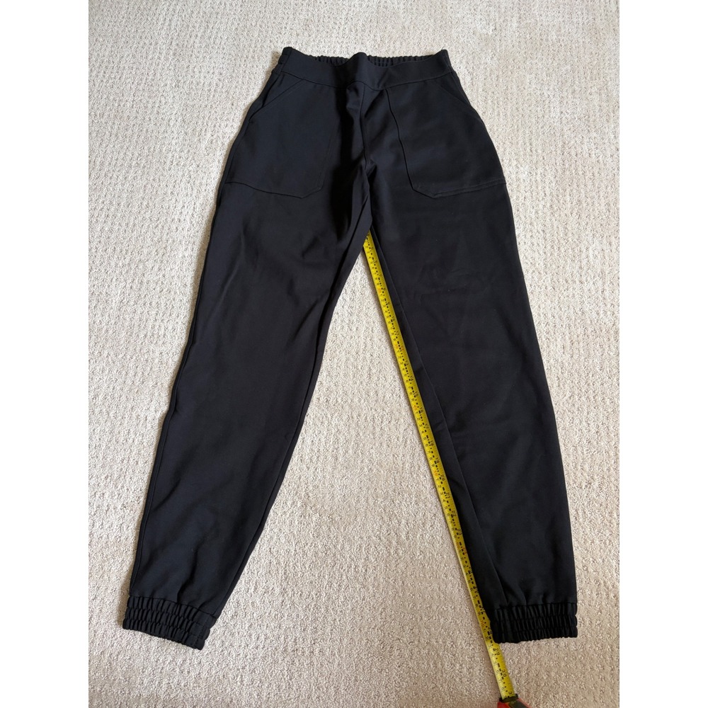 Spanx Stretch Twill Ankle Joggers Black Pull On Shaping Pants Womens Medium